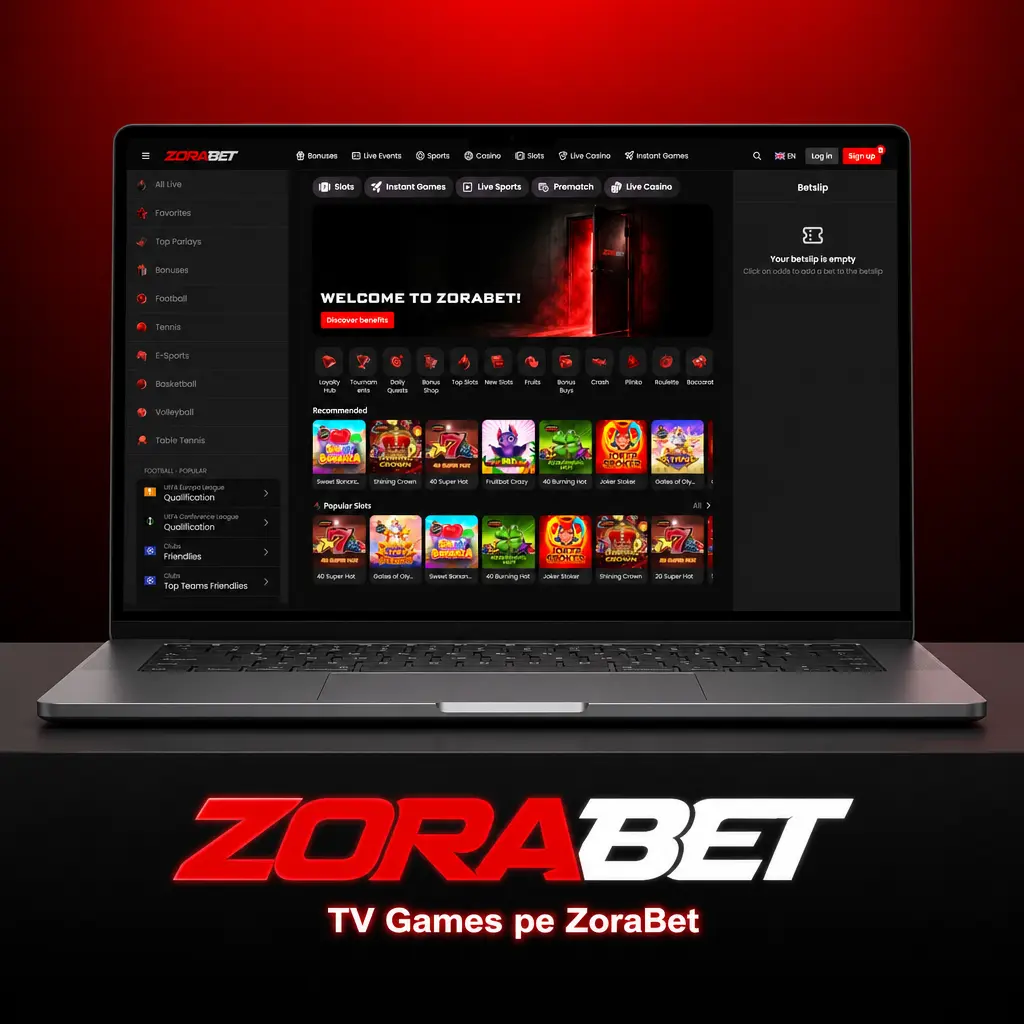 Secțiunea TV Games pe ZoraBet cu gazde live, roată norocului și loterie în direct pentru jucători din România